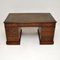 Antique Victorian Mahogany Leather Top Pedestal Desk, Image 1