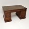 Antiker viktorianischer Schreibtisch aus Mahagoni mit Tischplatte aus Leder 2