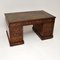 Antique Victorian Mahogany Leather Top Pedestal Desk, Image 2