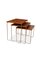 Tavoli ad incastro Mid-Century moderni in teak e metallo cromato, anni '60, set di 3, Immagine 4