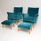 Armchairs & Ottomans, 1960s, Set of 4, Image 8