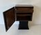 Italienischer schwarz lackierter Art Deco Schrank aus Eiche & Messing, 1930er 9