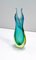 Turquoise and Chartreuse Sommerso Murano Glass Vase from Cenedese, 1950 5