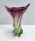 Italienische Sommerso Murano Glas Vase in Lila & Grün, 1950 6