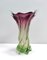 Italienische Sommerso Murano Glas Vase in Lila & Grün, 1950 4