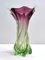 Italian Plum Purple and Green Sommerso Murano Glass Vase, 1950 1