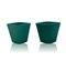 Small Italian Green Ceramic Vases by Gio Ponti for Ginori, 1930s, Set of 2 2