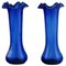 Blaue Vasen aus Kunstglas, 20. Jh., 2er Set 1
