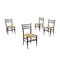 Italian Ebony Beech & Rope Dining Chairs, 1960s, Set of 4 1