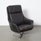 Black Leather Craquelé Armchair, Image 1