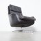 Black Leather Craquelé Armchair, Image 17