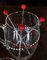 Glasses, Pitcher & Ladles Decorated with Red and White Stars, Italy, 1950s, Set of 9 6