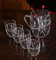 Bicchieri, brocca e mestoli decorati con stelle rosse e bianche, Italia, anni '50, set di 9, Immagine 3
