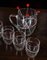 Bicchieri, brocca e mestoli decorati con stelle rosse e bianche, Italia, anni '50, set di 9, Immagine 5