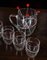 Glasses, Pitcher & Ladles Decorated with Red and White Stars, Italy, 1950s, Set of 9 5