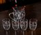 Bicchieri, brocca e mestoli decorati con stelle rosse e bianche, Italia, anni '50, set di 9, Immagine 4