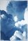 Dichten Rolling Clouds, Blue Sky Landscape Triptychon, handgefertigte Cyanotypie auf Papier, 2021 4