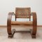 Mid-Century French Bentwood and Rope Armchair by Adrien Audoux & Frida Minet 1