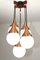 Lámpara de araña de 5 luces con esferas de vidrio opalino, años 60, Imagen 6