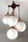 Lámpara de araña de 5 luces con esferas de vidrio opalino, años 60, Imagen 4