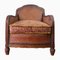 French Art Deco Leather Club Chair, 1930s 1