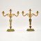 Candelabri antichi in onice e metallo dorato, set di 2, Immagine 2