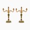 Candelabri antichi in onice e metallo dorato, set di 2, Immagine 1