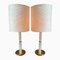 Lampes de Bureau Hollywood Regency avec Socles en Verre Givré de Kaiser, Set de 2 1