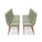 Chairs in Wood and Green Fabric, 1940s, Set of 8 2