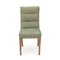 Chairs in Wood and Green Fabric, 1940s, Set of 8 6