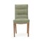 Chairs in Wood and Green Fabric, 1940s, Set of 8 5