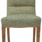 Chairs in Wood and Green Fabric, 1940s, Set of 8 11