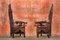 Tall Antique Carved Oak Barley Twist Throne Chairs, Set of 2 7