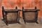 Tall Antique Carved Oak Barley Twist Throne Chairs, Set of 2 16