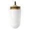 Vintage Industrial White Opaline Glass and Brass Pendant Light 1