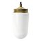 Vintage Industrial White Opaline Glass and Brass Pendant Light, Image 1