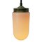 Vintage Industrial White Opaline Glass and Brass Pendant Light, Image 3