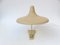 Lámpara de mesa Witch's Hat de latón con barniz retráctil beige oscuro, años 50, Imagen 7
