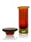 Red & Amber Submerged Murano Glass Bottle from Caprotti Studio, Italy, 1970s 5