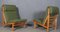 Danish Rag Easy Lounge Chairs in Pine and Fabric by Bernt Petersen, Set of 3 7