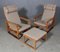 2254 Oak Sled Lounge Chair with Ottoman in Cane by Børge Mogensen for Fredericia, Set of 3, Image 3