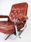 Fauteuil avec Cuir Rouge et Structure en Métal, Danemark, 1960s 5