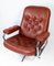 Danish Armchair with Red Leather and Frame of Metal, 1960s 2