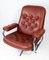 Danish Armchair with Red Leather and Frame of Metal, 1960s, Image 2