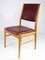 Dining Room Chairs of Oak and Bordeaux Leather, Set of 6 6