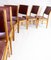 Dining Room Chairs of Oak and Bordeaux Leather, Set of 6 5