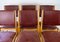 Dining Room Chairs of Oak and Bordeaux Leather, Set of 6 2