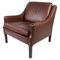 Danish Dark Brown Leather Easy Chair, 1960s 1