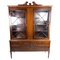 Hepplewhite Glass and Mahogany Cabinet with Brass Handles, 1930s 1