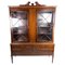 Hepplewhite Glass and Mahogany Cabinet with Brass Handles, 1930s, Image 1